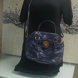 Elliott Lucca Purple Leather Shoulder Bag